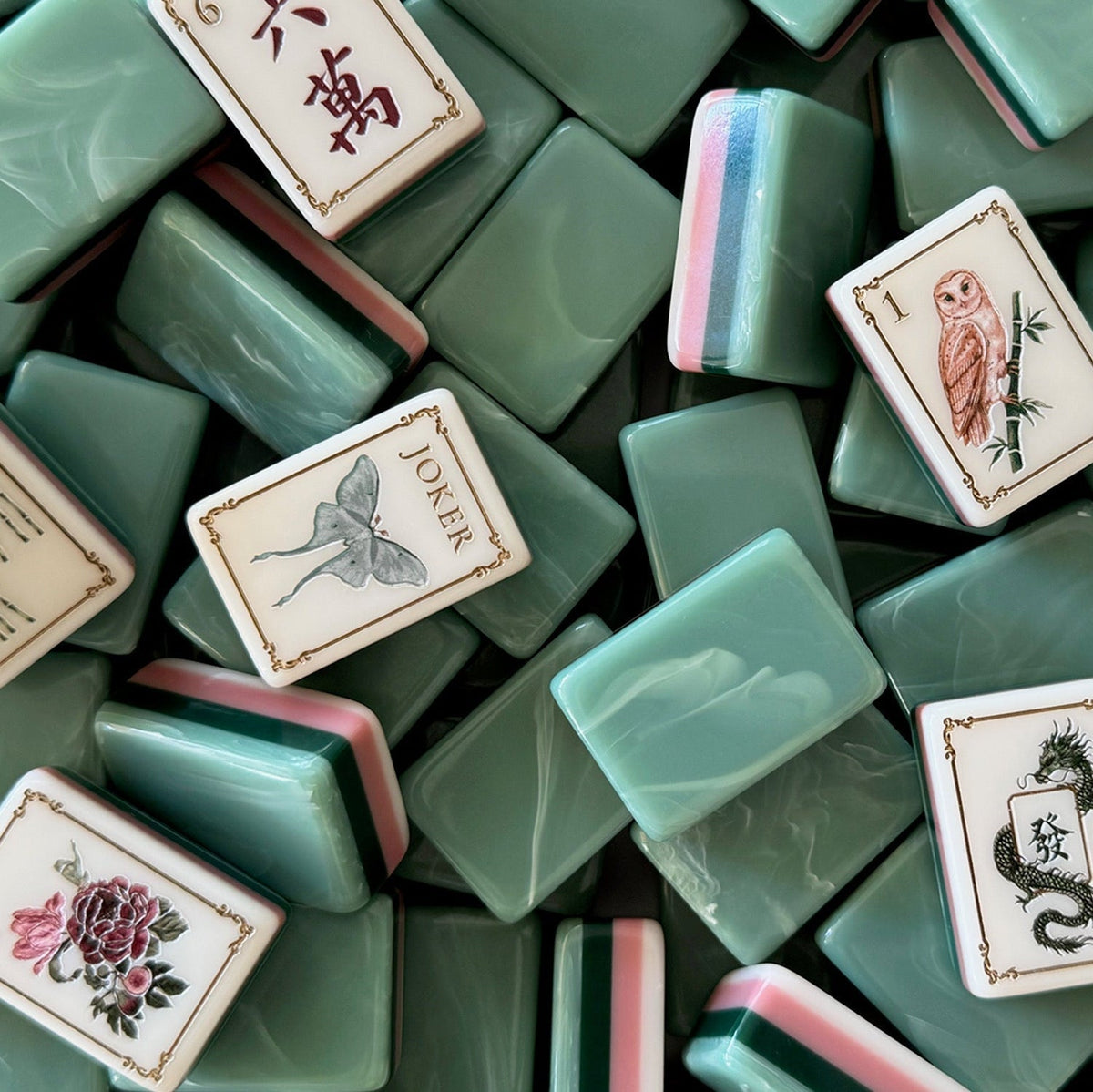 Vintage Botanical | American Mahjong Tiles Set