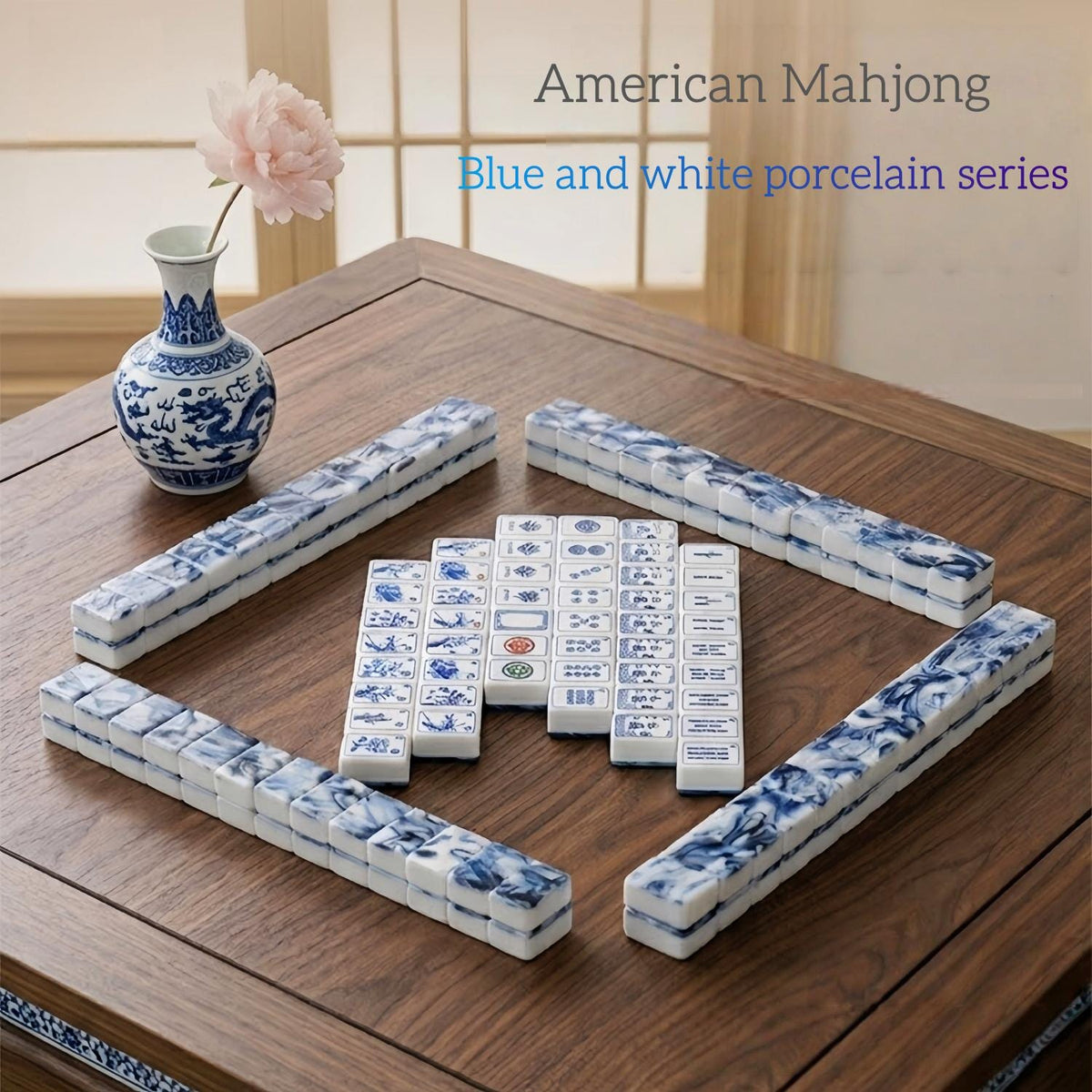 Blue and White Porcelain | American Mahjong Tiles Set