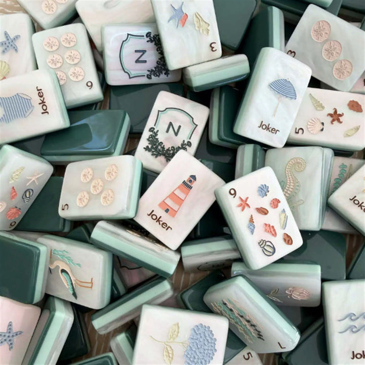 Coastal Ocean Deep Green | American Mahjong Tiles Set
