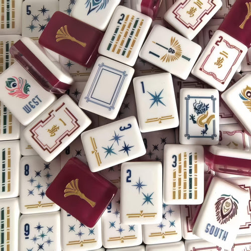 Crimson Lion | American Mahjong Tiles Set