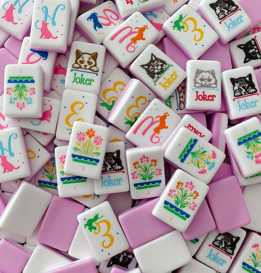 Cute Cat & Dog | American Mahjong Tiles Set
