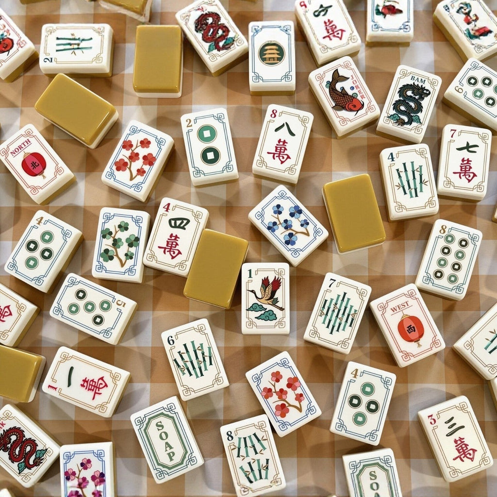 Golden Pagoda Crane| American Mahjong Tiles Set — gallery image 2