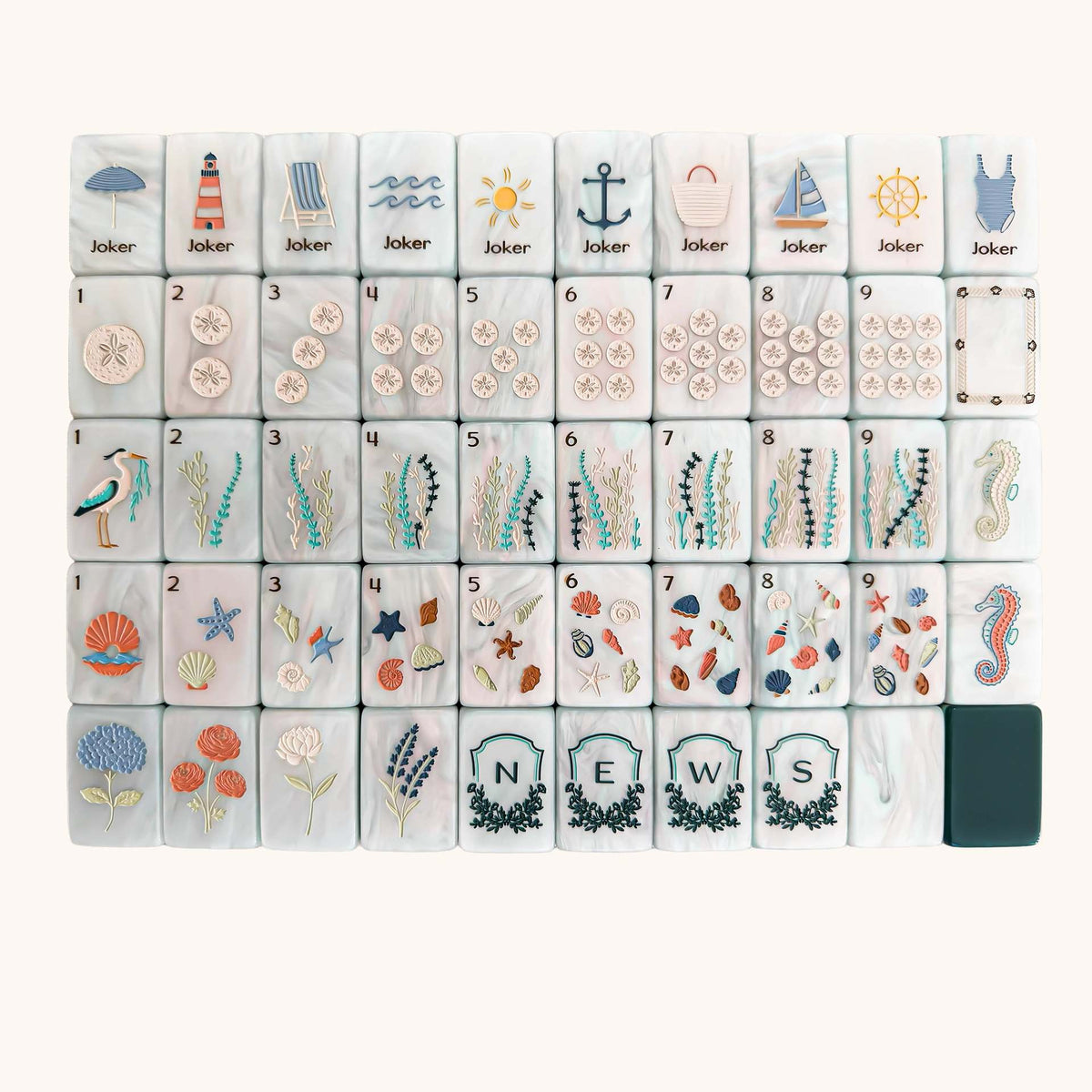 Coastal Ocean Deep Green | American Mahjong Tiles Set — gallery image 2