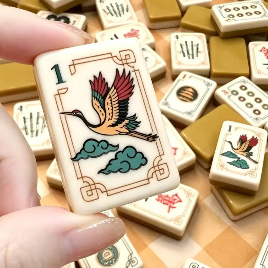 Golden Pagoda Crane | American Mahjong Tiles Set
