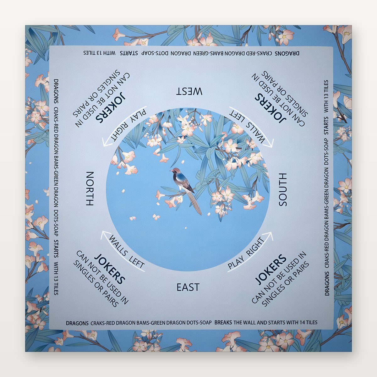 Light Blue & Serene | Mahjong Mat