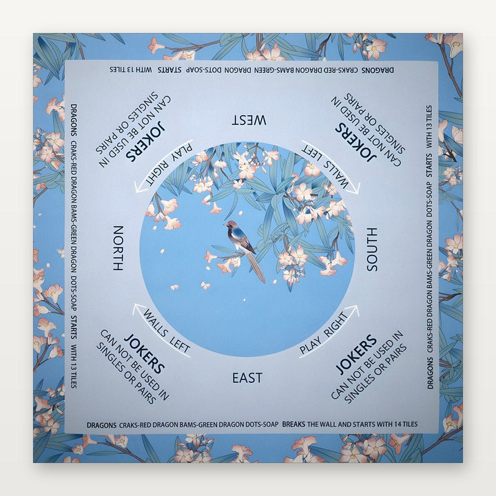 Light Blue & Serene | Mahjong Mat